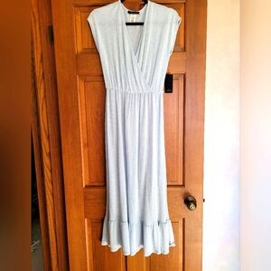 Baby blue & white striped dress